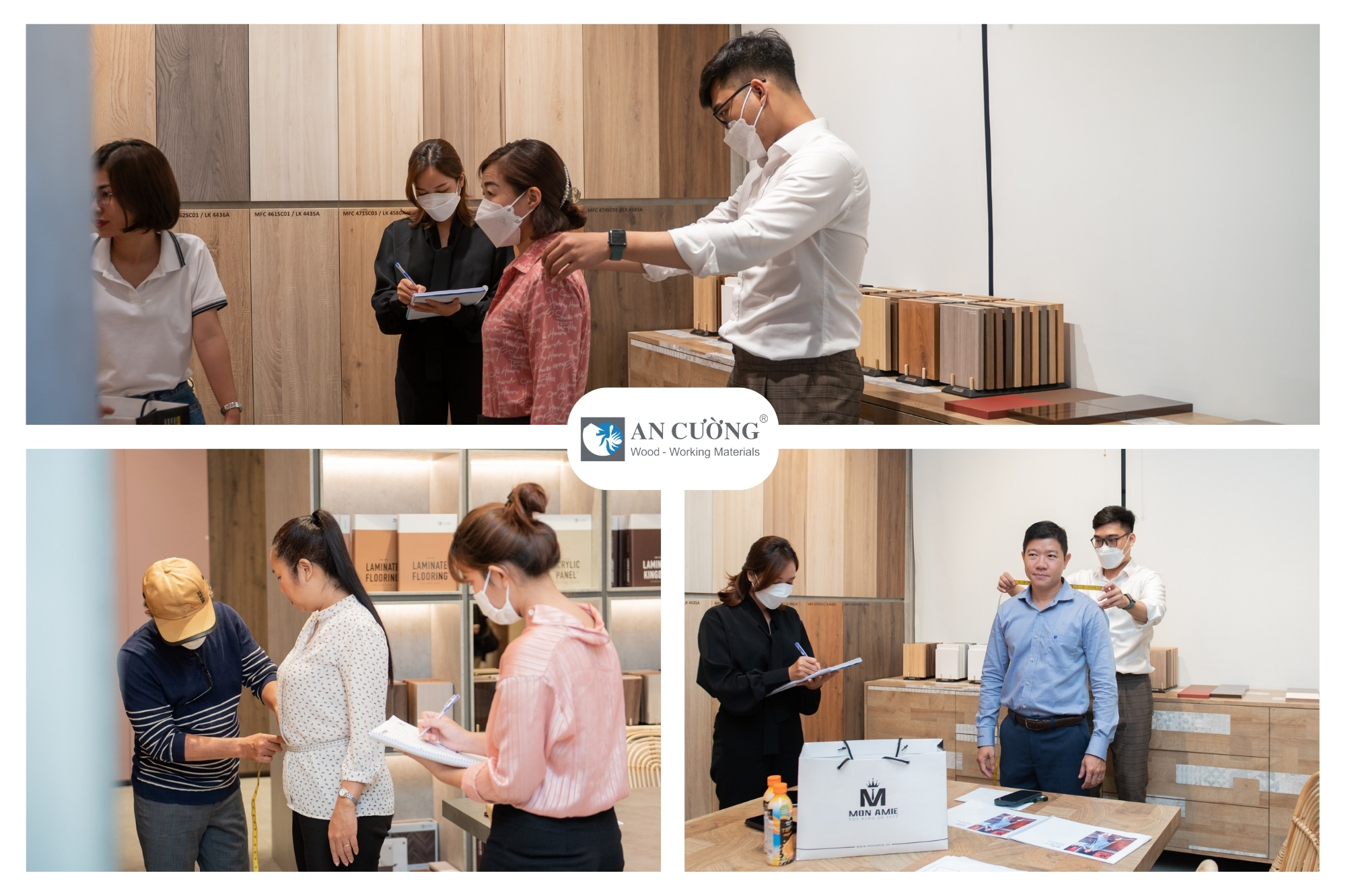 Hình ảnh phóng sự chuyến công tác đo may đồng phục của Mon Amie tại An Cuong Wood Working Joint Stock Company.